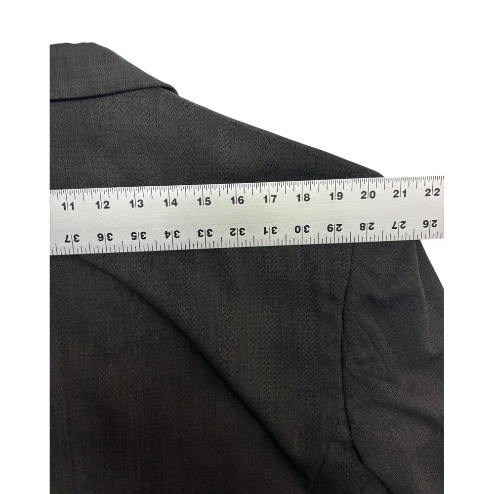 vtg 90s Double Breasted 42R 36x29 Dark Green 2pc Pant Suit Wool Alfani Macys